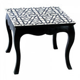 Maaya Bone Inlay White Black Coffee Table Geometric